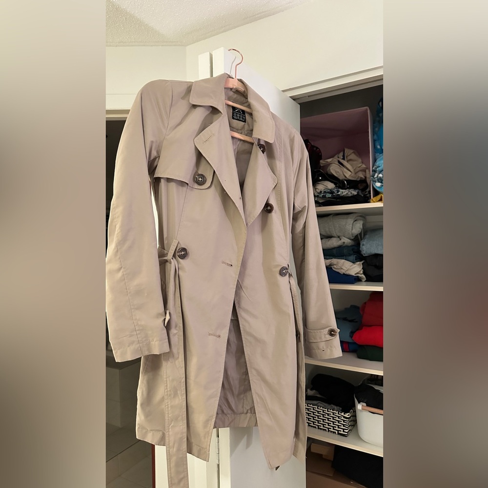 beige trench coat